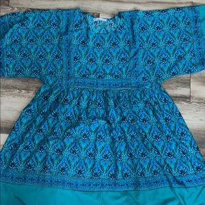 Vibrant Blue Patterned Tunic Dress size 8/10